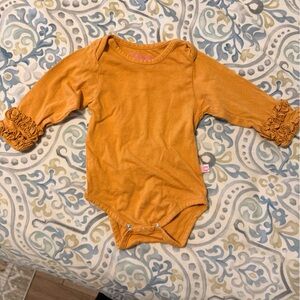 Ruffle Butts Vibrant Orange Baby Onesie